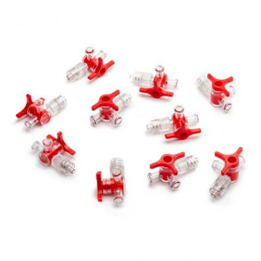 4-Way Stopcock - Luer Lock, red