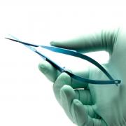 Vannas scissors, 11 cm, extra thin 13 mm straight blades, sharp, titanium