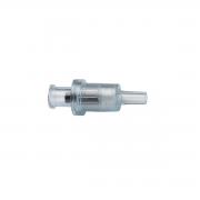 Syringe slip Luer valve activated check