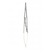 Castroviejo needle holder - Tungsten Carbide, straight, serrated, 14 cm, with lock
