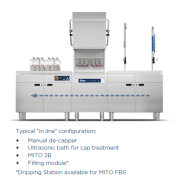 Semiautomatic feeding bottle washing with integrated filling system.  A low budget solution