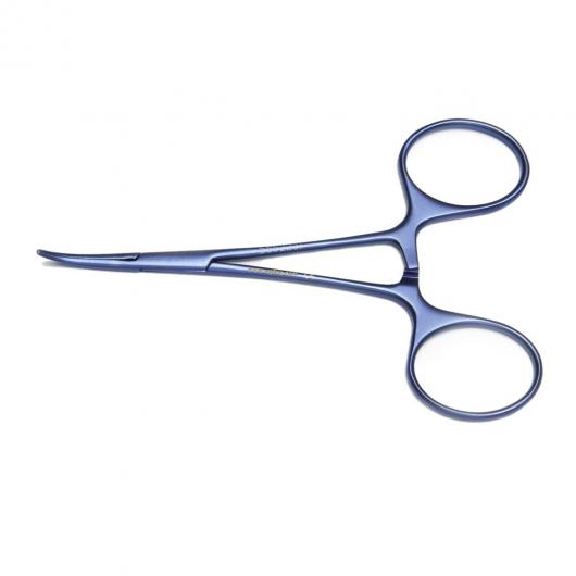 555223F, Hartman Mosquito Forceps, Titanum, 9.5cm, Curved