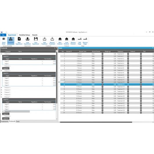Software
Experiment configuration via software, Rat RotaRod