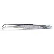 Iris forceps, 10,2 cm, full curve, serrated