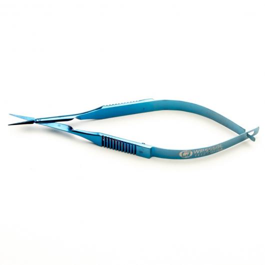WP5050L, Vannas Capsulotomy Scissors, 10.8cm, 10.5mm Straight Blades, Titanium