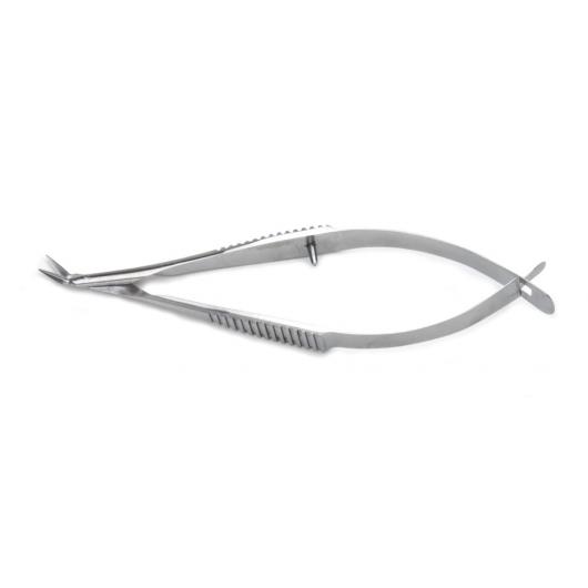 503214, McPherson-Vannas Scissors, 8cm, 5mm Blades, 0.22 mm Tips, 45° Angled to Side