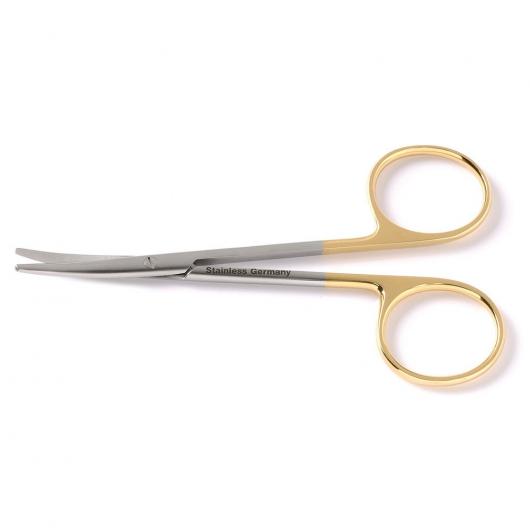 19202TC, Strabismus scissors 10.2cm German made, Curved, Tungsten Carbide