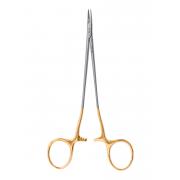 Slim elongated needle holder - Tungsten Carbide, straight, serrated, 15 cm, with lock