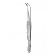 Tissue forceps - 1x2 teeth, curved, 14 cm