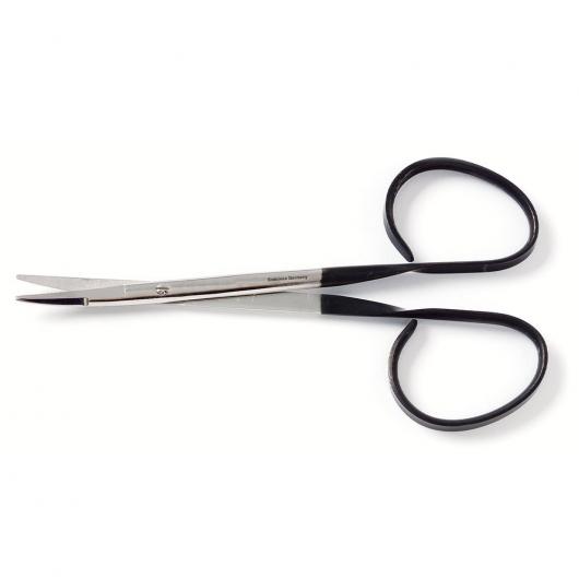 19306SC, Kaye Scissors, 11cm (41/3"), Curved, Serrated, Ribbon Handle, Supercut, German made