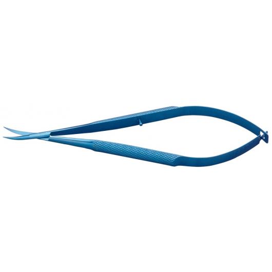 WP2110R, Castroviejo Curved Scissors, 12cm, 16mm Blunt Tips, Titanium