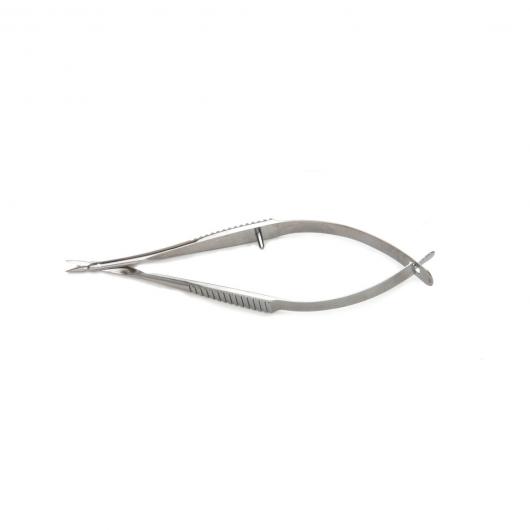 503217, McPherson-Vannas Scissors, 8cm, 5mm Blades, 0.30 mm Tips, Round Tips, Curved