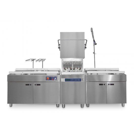 MITO washer with additional modules: bottle emptying station and bottle module filling