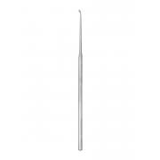 Delicate bone scraper - angled, 16.5 cm, 0.4 mm cutting edge